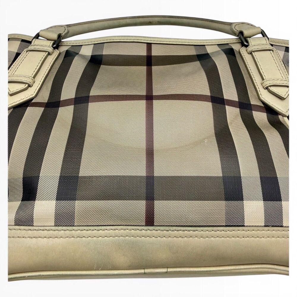 Burberry Authentic Large Smoke House Check Canvas Tote W Dustbag & Certificate - Picture 6 of 16